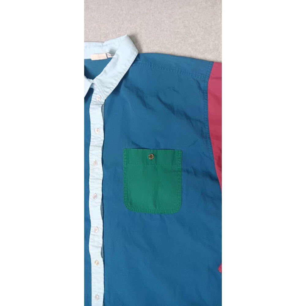 Vtg Cabin Creek 90s Colorblock Button Up Mens XL Retro Fresh Prince Hip Hop Swag - Picture 4 of 12